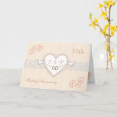 Floral, hearts and doves 10th Wedding Anniversary Karte (Gelbe Blume)