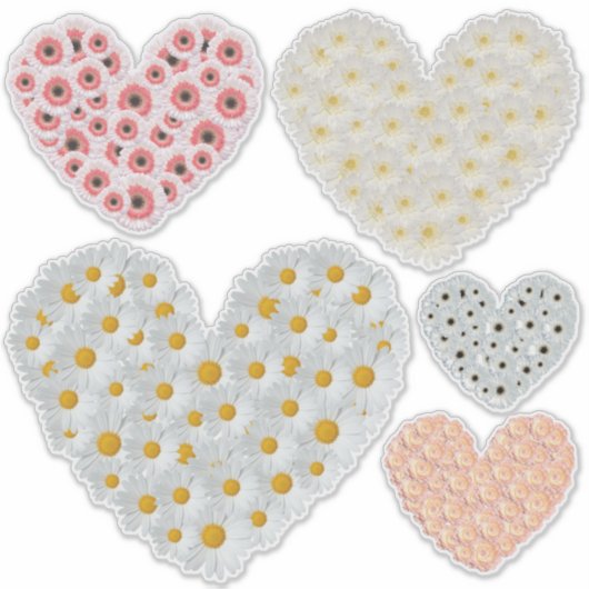 Floral Hearts Aufkleber (Vorderseite)