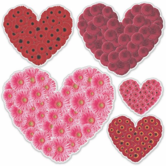 Floral Hearts Aufkleber (Vorderseite)