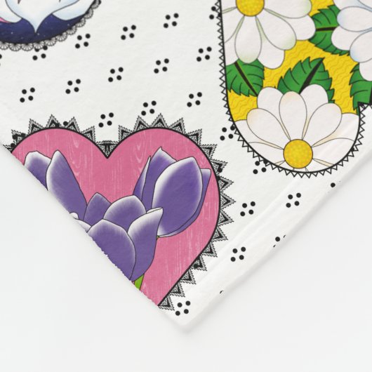Floral Hearts Fleecedecke (Ecke)