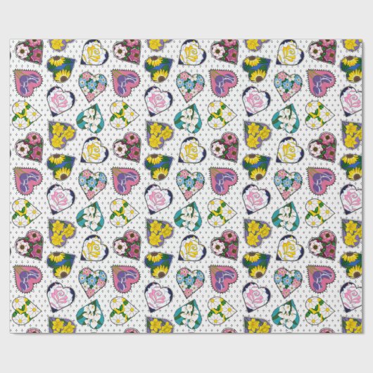 Floral Hearts Geschenkpapier (Flach)