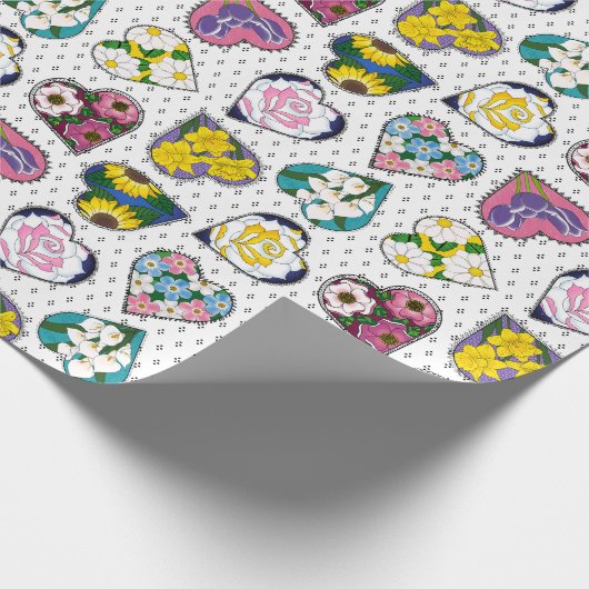 Floral Hearts Geschenkpapier (Ecke)