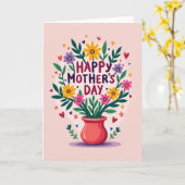 Floral Hearts Grußkarte Karte (Gelbe Blume)
