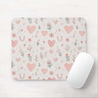 Floral Hearts Mouse Pad Mousepad