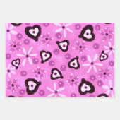 Floral Hearts Shades of Pink Pattern Decoupage Geschenkpapier Set (Vorderseite 3)