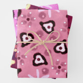 Floral Hearts Shades of Pink Pattern Decoupage Geschenkpapier Set (Beispiel)
