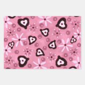 Floral Hearts Shades of Pink Pattern Decoupage Geschenkpapier Set (Vorderseite)