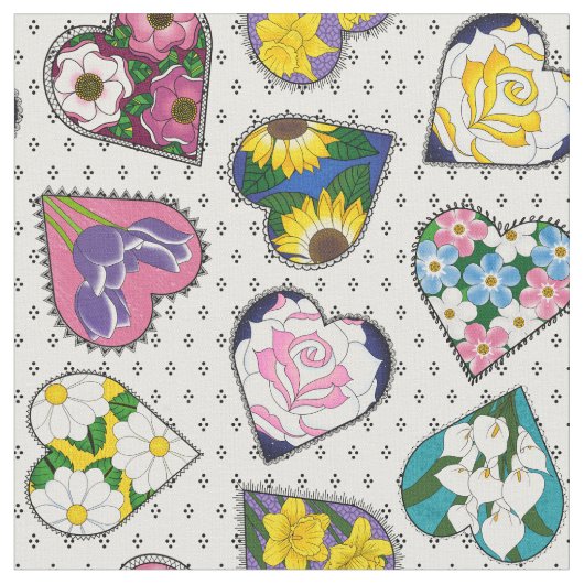 Floral Hearts Stoff (Nahaufnahme)