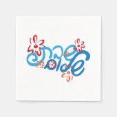 Floral Hebrew Shabbat Shalom Paper Napkin Serviette (Vorderseite)