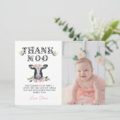 Floral Heilige Kuh danke Moo Birthday (Stehend Vorderseite)