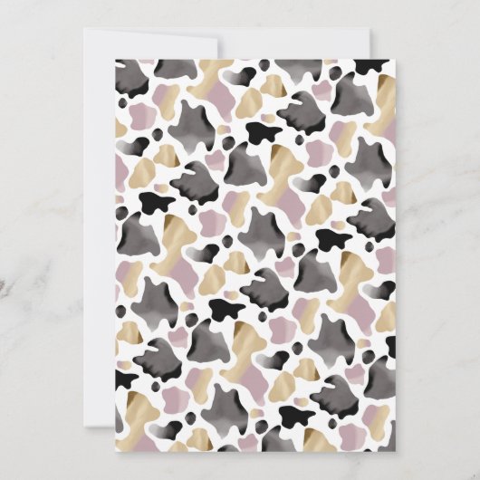 Floral Heilige Kuh Erstgeburt Mädchen Einladung (Rückseite)