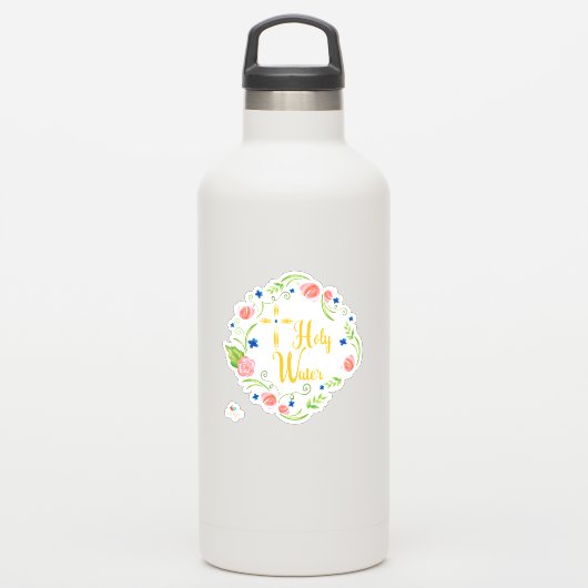 Floral Heilige Wasserflasche Aufkleber (Wassserflasche)