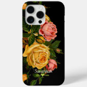 Floral Heirloom Rose Black Case-Mate iPhone Hülle (Rückseite)