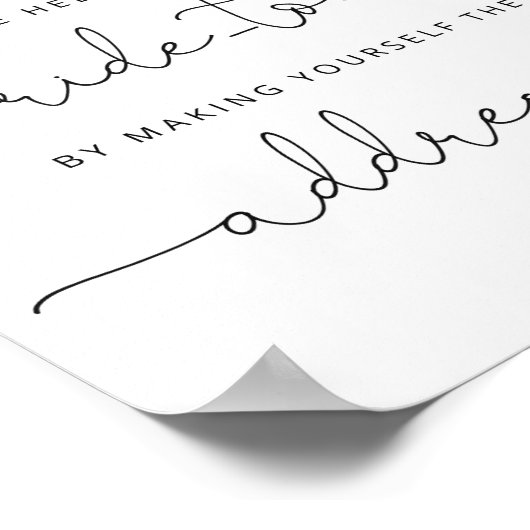 Floral helfe der geschäftigen Braut Adresse und Br Poster (Ecke)