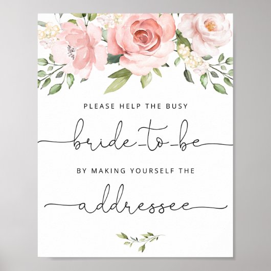 Floral helfe der geschäftigen Braut Adresse und Br Poster (Vorne)