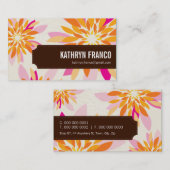 FLORAL hell modern dahlisch gelb-orange rosa Visitenkarte (Vorne/Hinten)