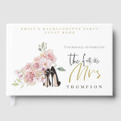 Floral Hen Party Future Frau Name Black Gold Scrip Gästebuch (Vorderseite)