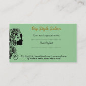 Floral Henna Haar Treppe Treppe Wellness-Center Tr Terminkarte (Rückseite)