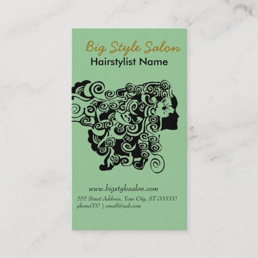 Floral Henna Haar Treppe Treppe Wellness-Center Tr Terminkarte (Vorderseite)