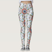 Floral Henna Mandala Farbige Leggings (Vorderseite)