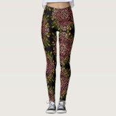 Floral Henna Mandala Pink Leggings (Vorderseite)
