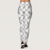 Floral Henna Mandala Schwarz-weiße Leggings (Rückseite)