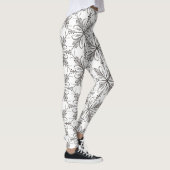 Floral Henna Mandala Schwarz-weiße Leggings (Rechts)