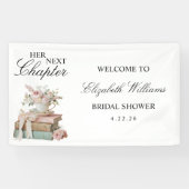 Floral Her Next Chapter Brautparty-Willkommensschi Banner (Horizontal)