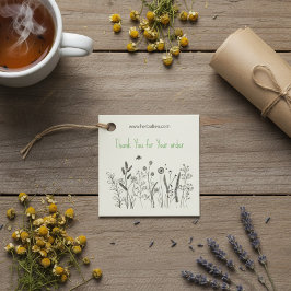 Floral Herbal Tea "Danke für Ihre Bestellung" Geschenkanhänger