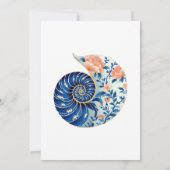 Floral Hermit Crab Coastal Beach Wedding Nautical Save The Date (Rückseite)