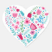 floral Herz-Aufkleber (Vorderseite)