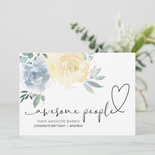 Floral Herzlichen Glückwunsch Predicancy Glückwuns Karte (Stehend Vorderseite)