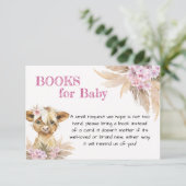 Floral Highland Cow Baby Showbücher für Baby Begleitkarte (Stehend Vorderseite)