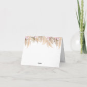 Floral Highland Cow Dankeskarte (Rückseite)