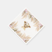 Floral Highland Cow Napkins Serviette (Ecke)