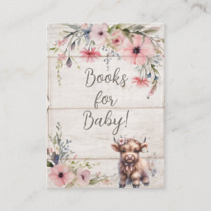 Floral Highland Cow Niedlich Adorable Books for Ba Begleitkarte
