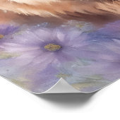 Floral Highland Cow Poster (Ecke)