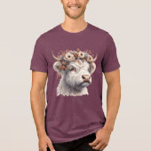 Floral Highland Cow Tri-Blend Shirt (Vorderseite)
