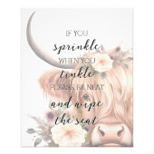 Floral Highland Kuh Animal Badezimmer Wand Printme Fotodruck (Vorne)
