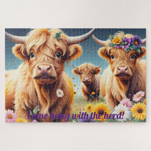 Floral Highland Kühe 20 x 30 Puzzle