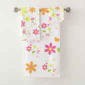 Floral Hippy Style Daisies Badhandtuch Set (Insitu)