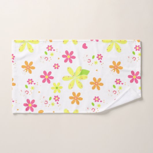 Floral Hippy Style Daisies Badhandtuch Set (Handtuch)