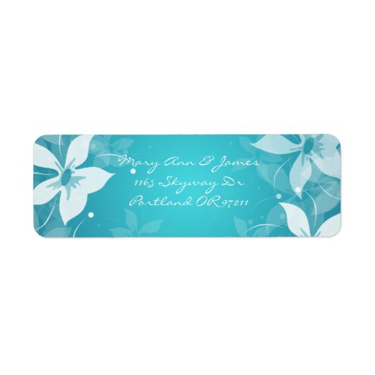 Floral Hochzeitadresse Exotic Blooms Blue (Vorne)