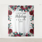 Floral Holiday Party photobooth backdrop Wandteppich (Vorderseite)