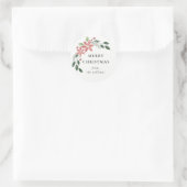Floral Holiday Round Sticker (Tasche)