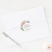 Floral Holiday Round Sticker (Umschlag)