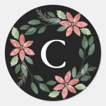 Floral Holiday Umschlag Aufkleber