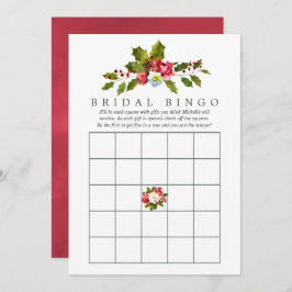 Floral Holly Christmas Brautparty Bingo Einladung