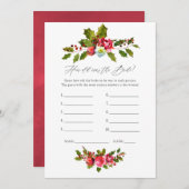 Floral Holly Christmas Brautparty Game Einladung (Vorne/Hinten)