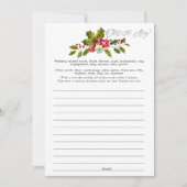 Floral Holly Christmas Brautparty Game Einladung (Vorderseite)